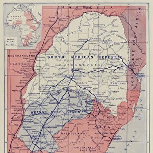 The "Graphic"Map of the Boer Republics (colour litho)