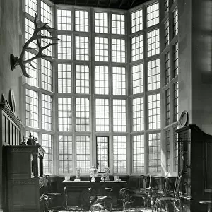 The great bay window of the hall, Stanway, Gloucestershire, from 100 Favourite Houses (b/w photo)