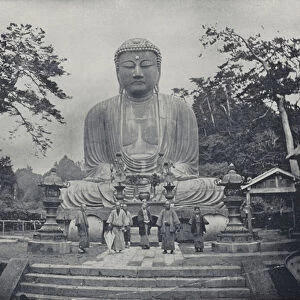 Great Buddha, Kamakure, Japan (b / w photo)