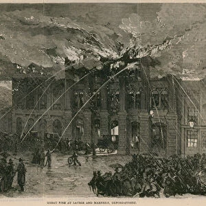 Great fire at Laurie and Marner s, Oxford Street, London (engraving)