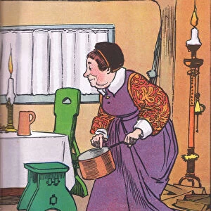 Greedy Nan (Come Lets to Bed), from Blackies Popular Nursery Rhymes published by Blackie and Sons Limited, c. 1920 (colour litho)