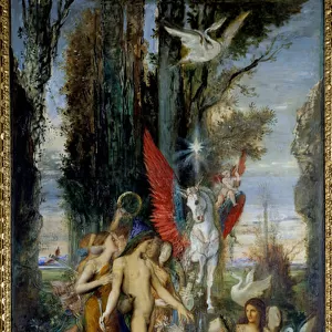 The Greek poet Hesiode (8th century BC) and the Muses Painting by Gustave Moreau