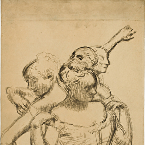 Group of Four Dancers, c. 1902 (charcoal on manila-toned paper)