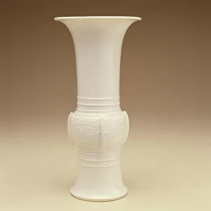Gu Vase, 1736-95 (porcelain with white glaze)