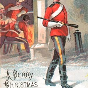 Guard Military, Christmas Card (chromolitho)