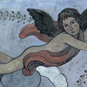 The Guardian Angel with a Garland, 1892 (gouache on plaster)