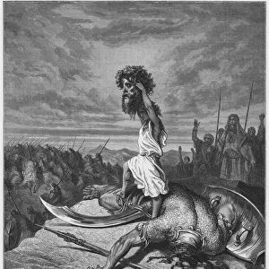 Gustave Dore Bible: David and Goliath (engraving)