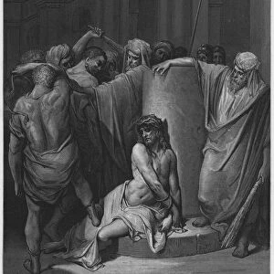 Gustave Dore Bible: Jesus scourged (engraving)