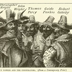 Guy Fawkes and the conspirators, from a contemporary print (engraving)