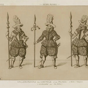 Halberdiers of a Princes cortege, 1615-1620 (engraving)