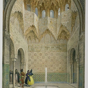 The Hall of the Abencerrages, the Alhambra, Granada, 1853 (coloured litho)