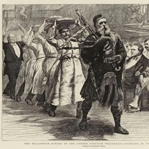 The Hallowe en Dinner of the London Scottish Volunteers, bringing in the Haggis (engraving)