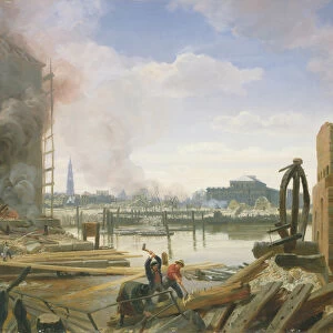 Hamburg After the Fire, 1842 (oil on panel)