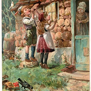 Hansel and Gretel, illustration from Once Upon a Time published by Ernest Mister, c. 1900 (colour litho)