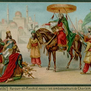 Haroun-al-Rashid Receives Charlemagnes Ambassadors (chromolitho)