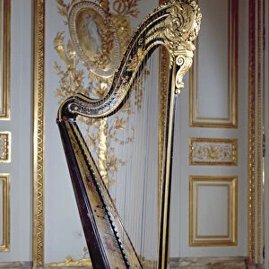 Harp belonging to Queen Marie Antoinette (painted & gilded wood)