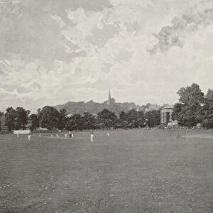 Harrow, from the School Cricket-Ground (b / w photo)