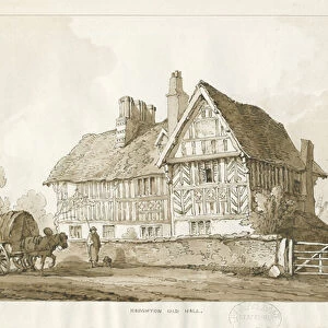Haughton - Old Hall: sepia drawing, 1838 (drawing)