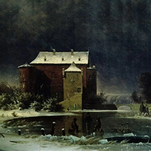 Haunted House in the Snow, 1848 (oil)