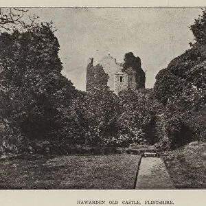 Hawarden Old Castle, Flintshire (b / w photo)