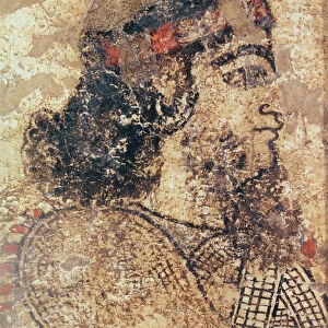 Head of a bearded man, from Tell-Ahmar, Syria (fresco)