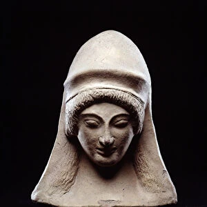 Head of a lady, clay, 6th-5th century BC