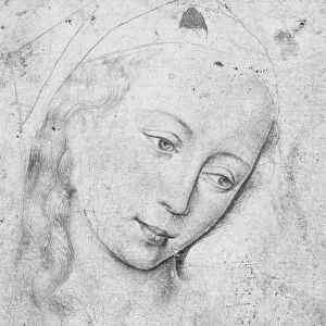 Head of the Virgin (b / w print)