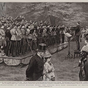 The Headquarters of British Military Music, the Kneller Hall Band performing at Whitton Park (engraving)