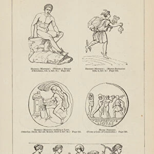 Hermes, Mercury, Horae, Seasons (engraving)