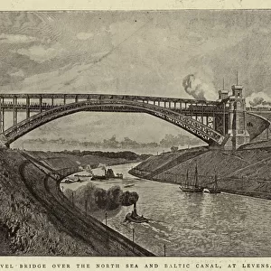 High-Level Bridge over the North Sea and Baltic Canal, at Levensau (litho)