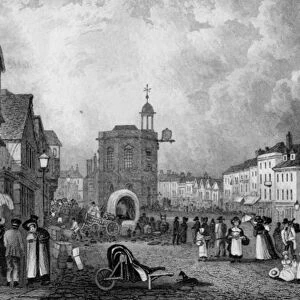 High Street, Maidstone, A Market Day, engraved by S. Lacey, published 1832 (engraving)