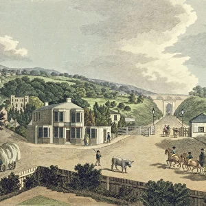 The Highgate Archway from the Turnpike Gate at Holloway (engraving)