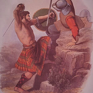 Highland warrior of clan MacMillan, 19th century (engraving)