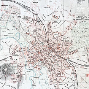 A Historical Map of Hanover, Germany, Historical, digitally restored reproduction of an original 19th century map, Europe