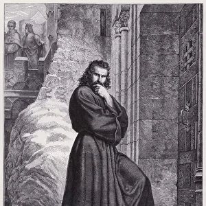 The Holy Roman Emperor Henry IV doing penance at Canossa, Italy, 1077 (engraving)