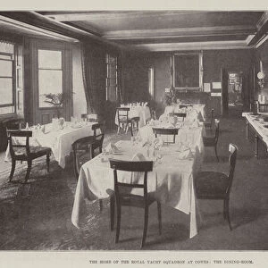 The Home of the Royal Yacht Squadron at Cowes, the Dining-Room (b / w photo)
