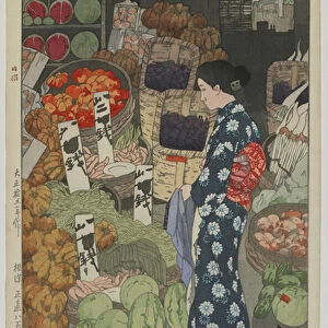 Honest Grocery, Taisho era, 1926 (colour woodblock print)