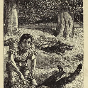 The horror that rushed over Adam completely mastered him (engraving)
