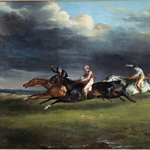 Horse Race, called the derby at Epsom - oil on canvas, 1821