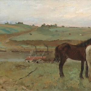 Horses in a Meadow, 1871 (oil on canvas)