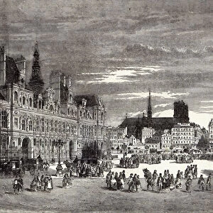 Hotel de Ville, Paris, 1847 (engraving)