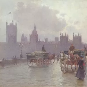 The Houses of Parliament from Westminster Bridge, c. 1900 (w / c on paper)