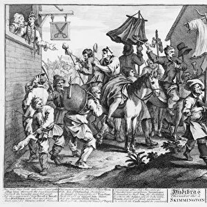Hudibras Encounters the Skimmington, from Hudibras, by Samuel Butler, 1726
