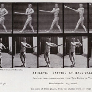 The Human Figure in Motion: Athlete, batting at base-ball (b / w photo)