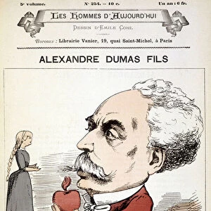 Humorous drawing on Alexandre Dumas Fils. Cover "Les Hommes d aujourd