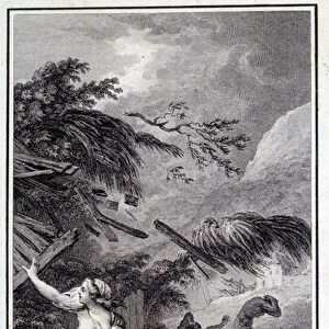 A hurricane in the West Indies. Engraving of 1780 Chartres, Museum of Fine Arts