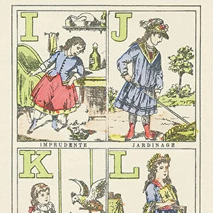 I J K L: Reckless, Gardening, Kakatoes, Laureate, 1, 890 (illustration)