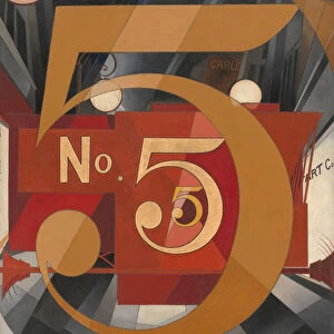 I Saw the Figure 5 in Gold, 1928 (oil, graphite, ink, and gold leaf on paperboard)