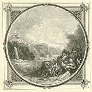 I am touched, not broken by the waves (engraving)