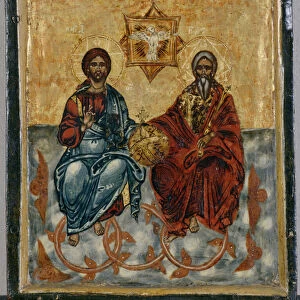 Icon from Crete depicting the Holy Trinity (tempera on wood)